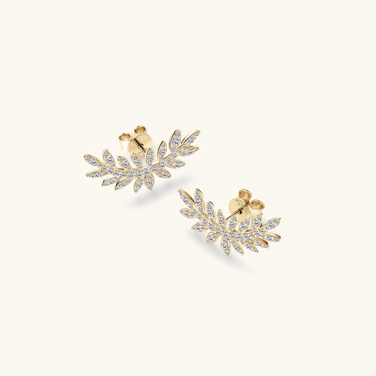 Moissanite 925 Sterling Silver Leaf Shape Stud Earrings - AppealingDiamond.com