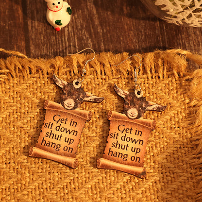 Donkey Letter Wooden Dangle Earrings - AppealingDiamond.com