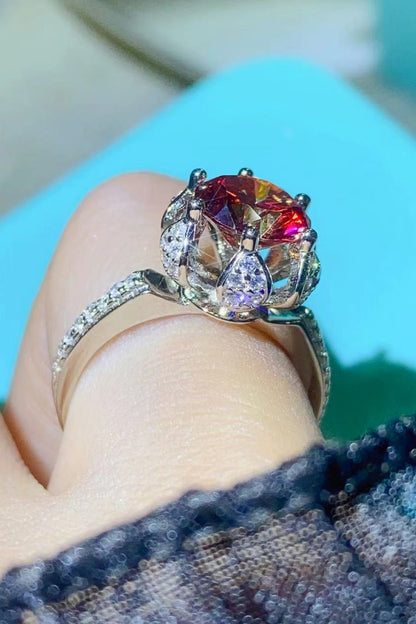 2 Carat Moissanite 6-Prong Ring in Phoenix Fire