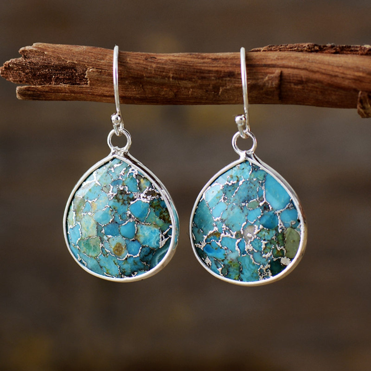 Natural Stone Teardrop Earrings - AppealingDiamond.com