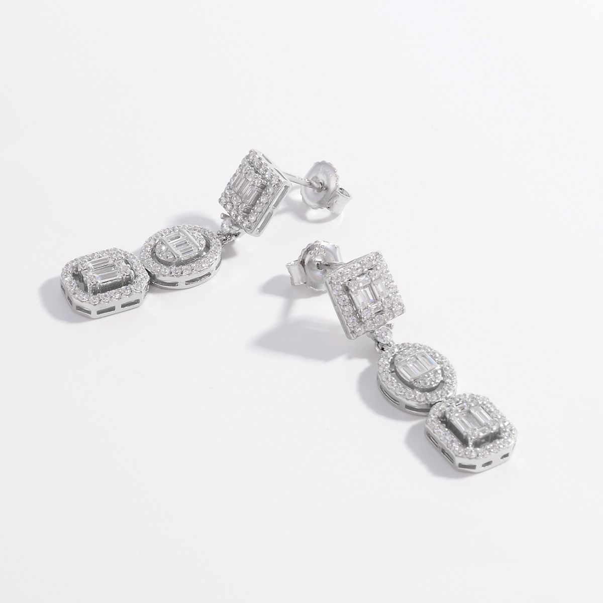 925 Sterling Silver Inlaid Zircon Earrings - AppealingDiamond.com