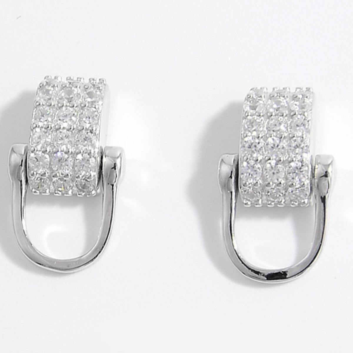 925 Sterling Silver Inlaid Zircon Earrings - AppealingDiamond.com