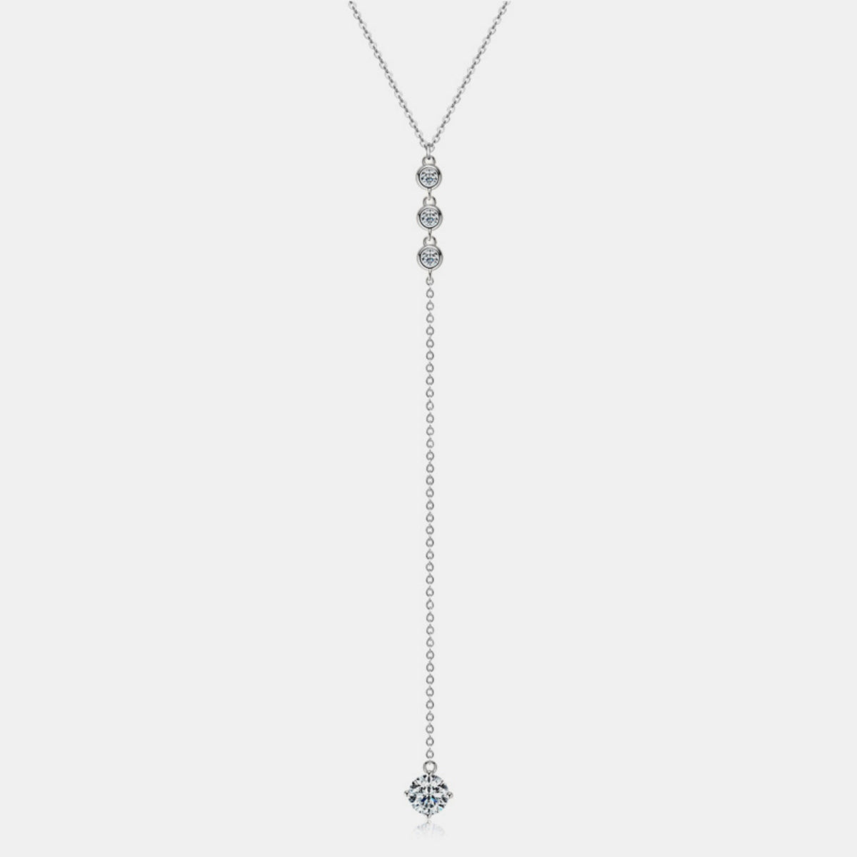 1.3 Carat Moissanite 925 Sterling Silver Drop Necklace - AppealingDiamond.com