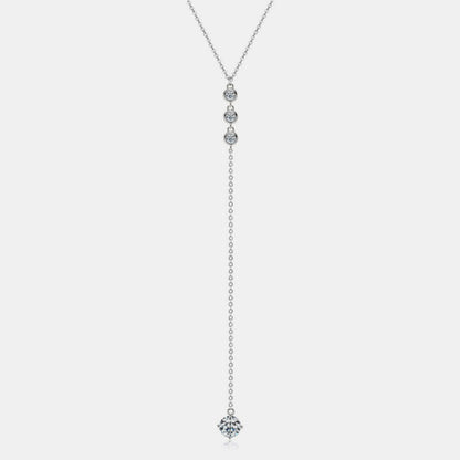 1.3 Carat Moissanite 925 Sterling Silver Drop Necklace - AppealingDiamond.com