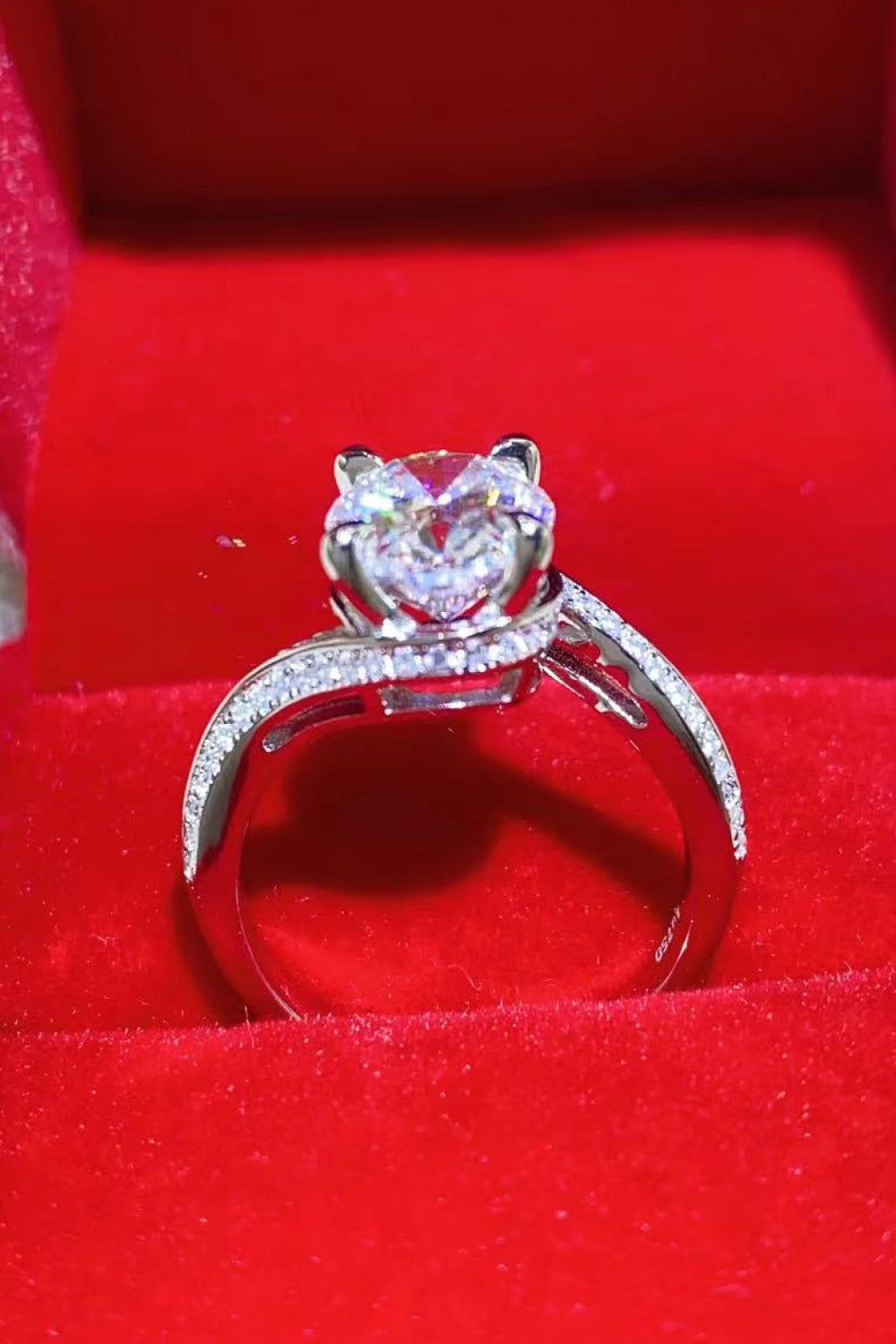 3 Carat Moissanite Side Stone Ring