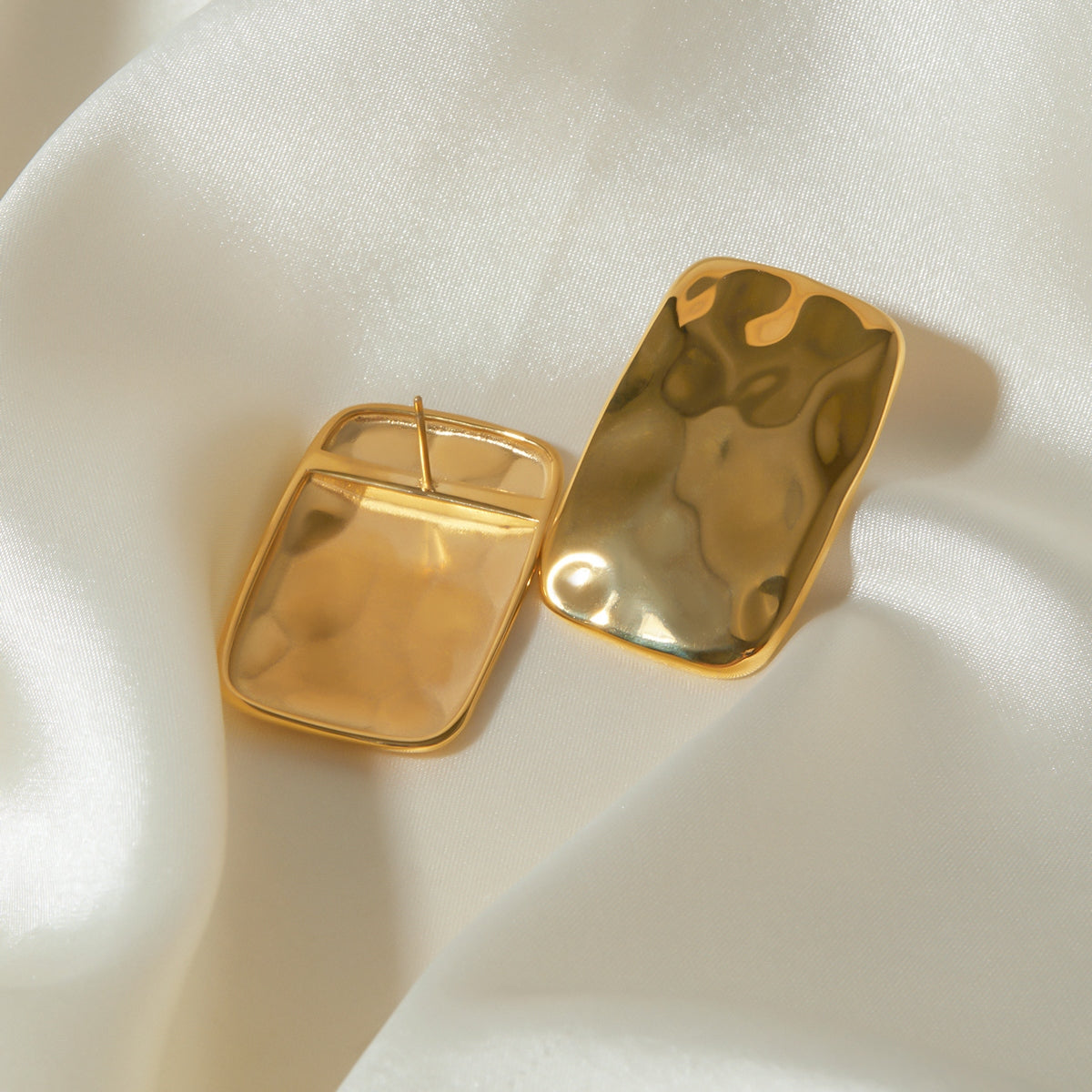 18K Gold-Plated Square Earrings - AppealingDiamond.com