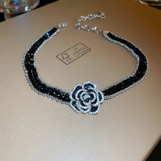 Alloy Crystal Rose Necklace - AppealingDiamond.com