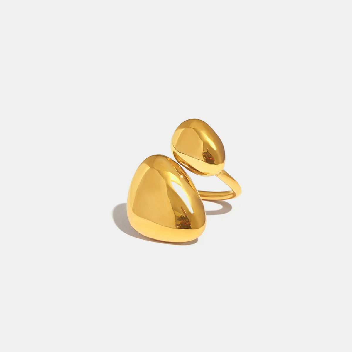 18K Gold-Plated Irregular Bypass Ring - AppealingDiamond.com