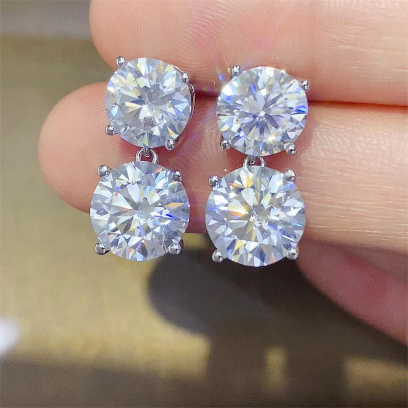 10 Carat Moissanite 925 Sterling Silver Earrings - AppealingDiamond.com