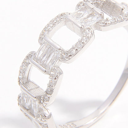 925 Sterling Silver Zircon Cutout Ring - AppealingDiamond.com