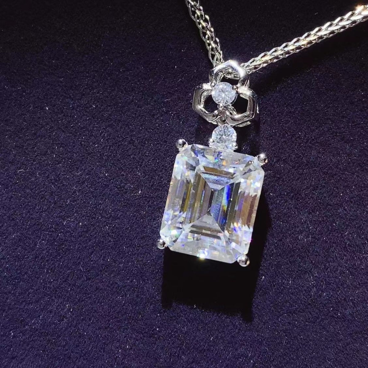 5 Carat Moissanite 925 Sterling Silver Necklace - AppealingDiamond.com