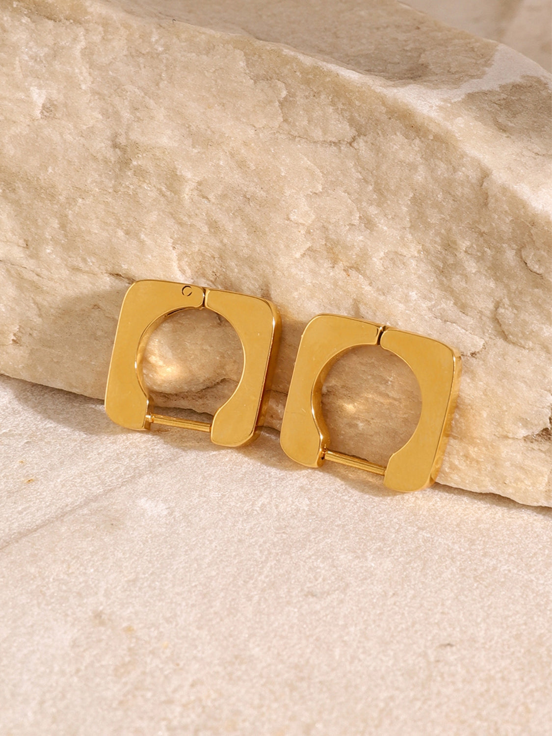 18K Gold-Plated Stainless Steel Square Earrings - AppealingDiamond.com