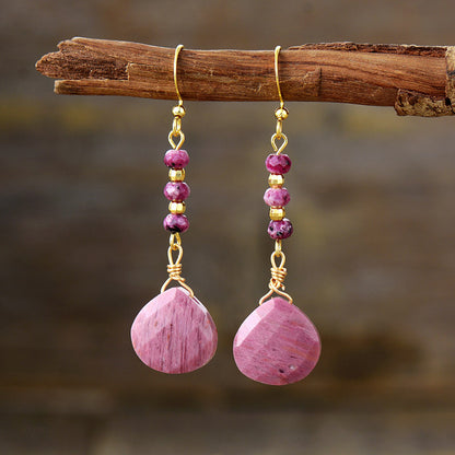 Natural Stone Bead Shape Earrings - AppealingDiamond.com