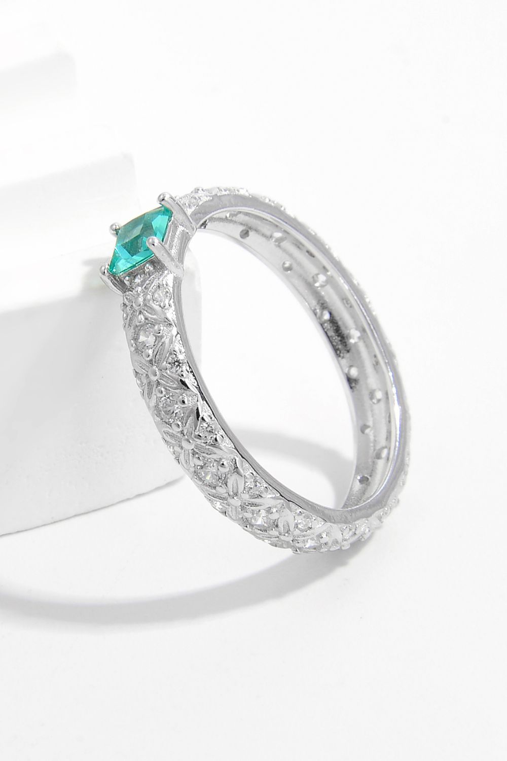 925 Sterling Silver Square Zircon Ring - AppealingDiamond.com