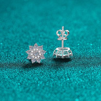 925 Sterling Silver Moissanite Zircon Stud Earrings - AppealingDiamond.com