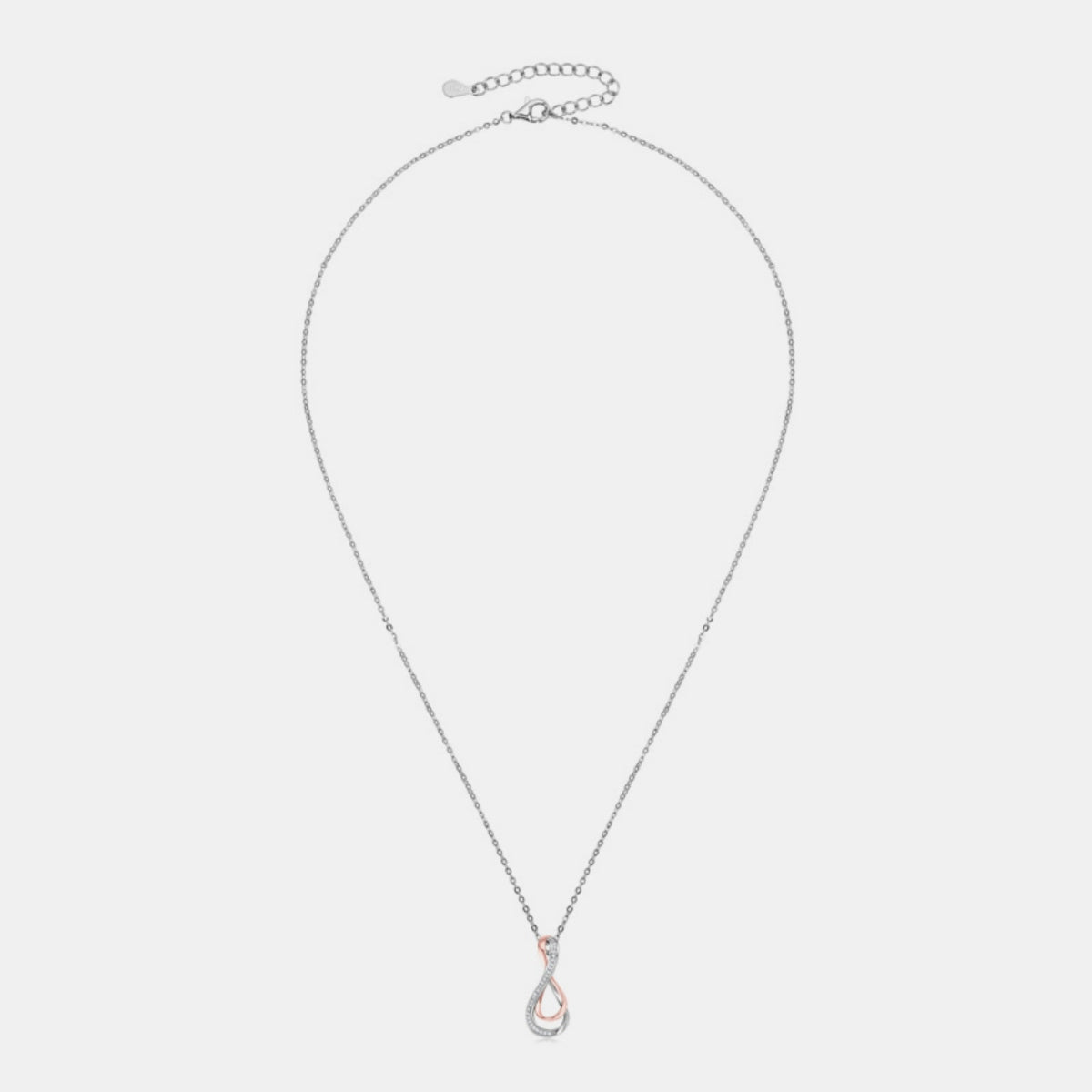 925 Sterling Silver Inlaid Moissanite Infinity Pendant Necklace - AppealingDiamond.com