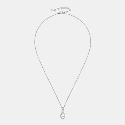 925 Sterling Silver Inlaid Moissanite Infinity Pendant Necklace - AppealingDiamond.com