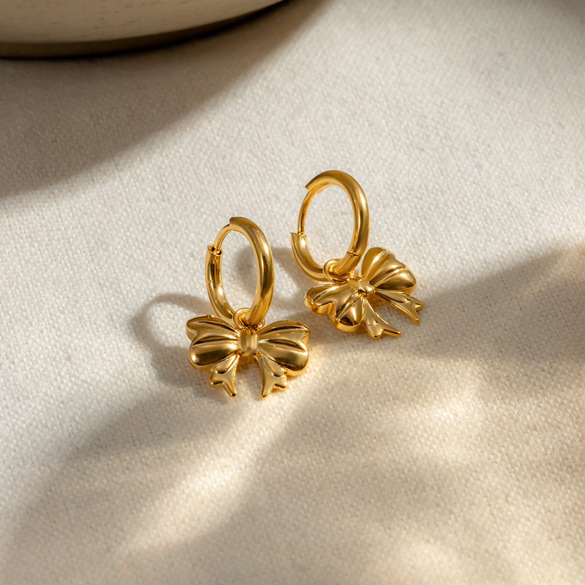 18K Gold-Plated Bow Earrings - AppealingDiamond.com