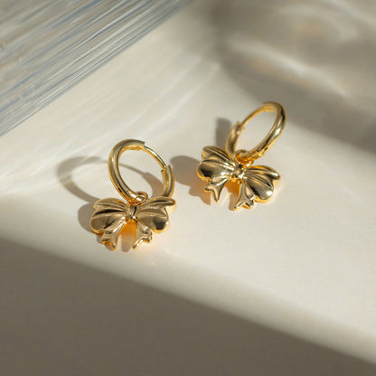 18K Gold-Plated Bow Earrings - AppealingDiamond.com