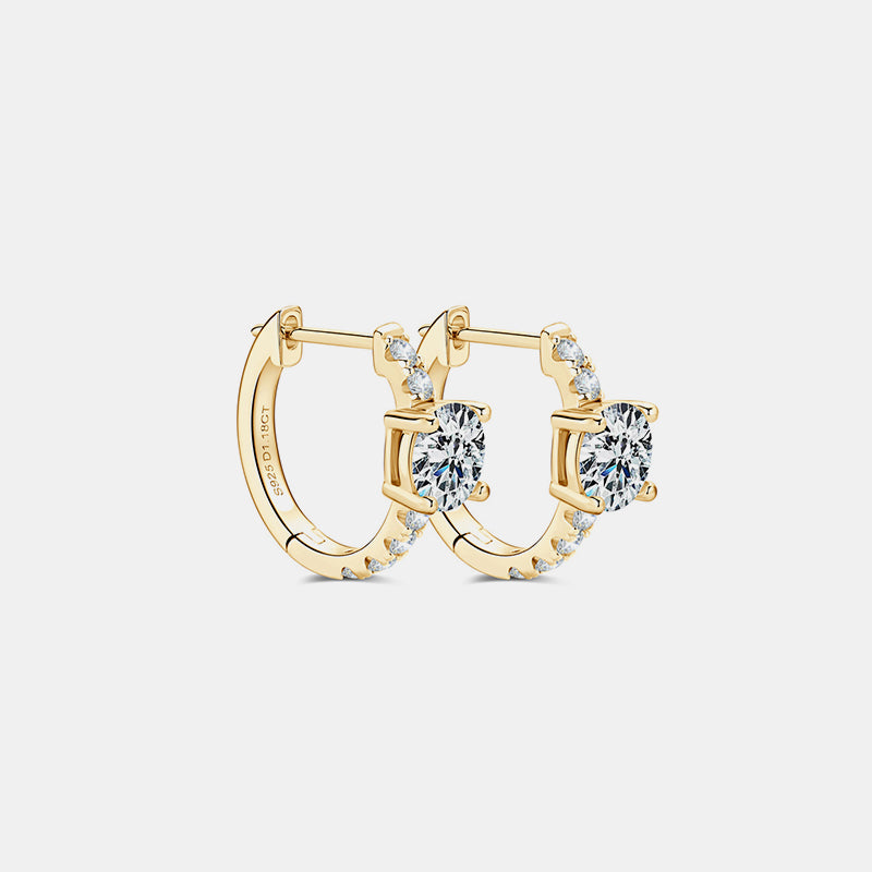 2.36 Carat Moissanite Zircon 925 Sterling Silver Hoop Earrings - AppealingDiamond.com