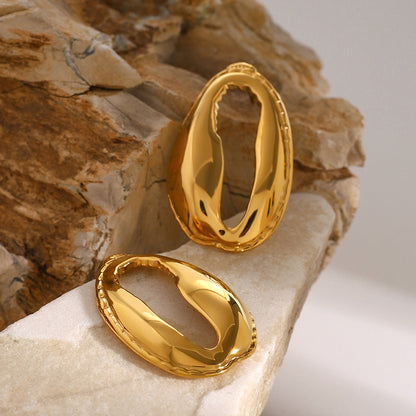 18K Gold-Plated Tooth Shell Earrings - AppealingDiamond.com