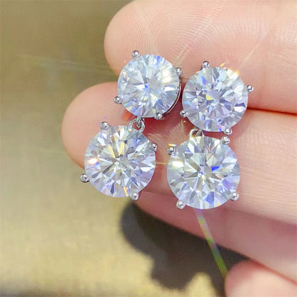 10 Carat Moissanite 925 Sterling Silver Earrings - AppealingDiamond.com