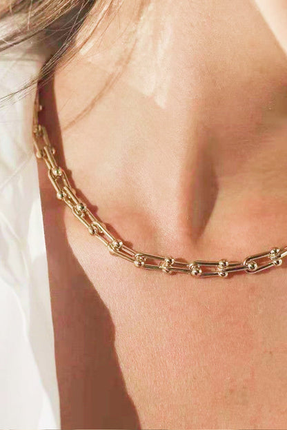 18K Stainless Steel U-Shape Chain Necklace