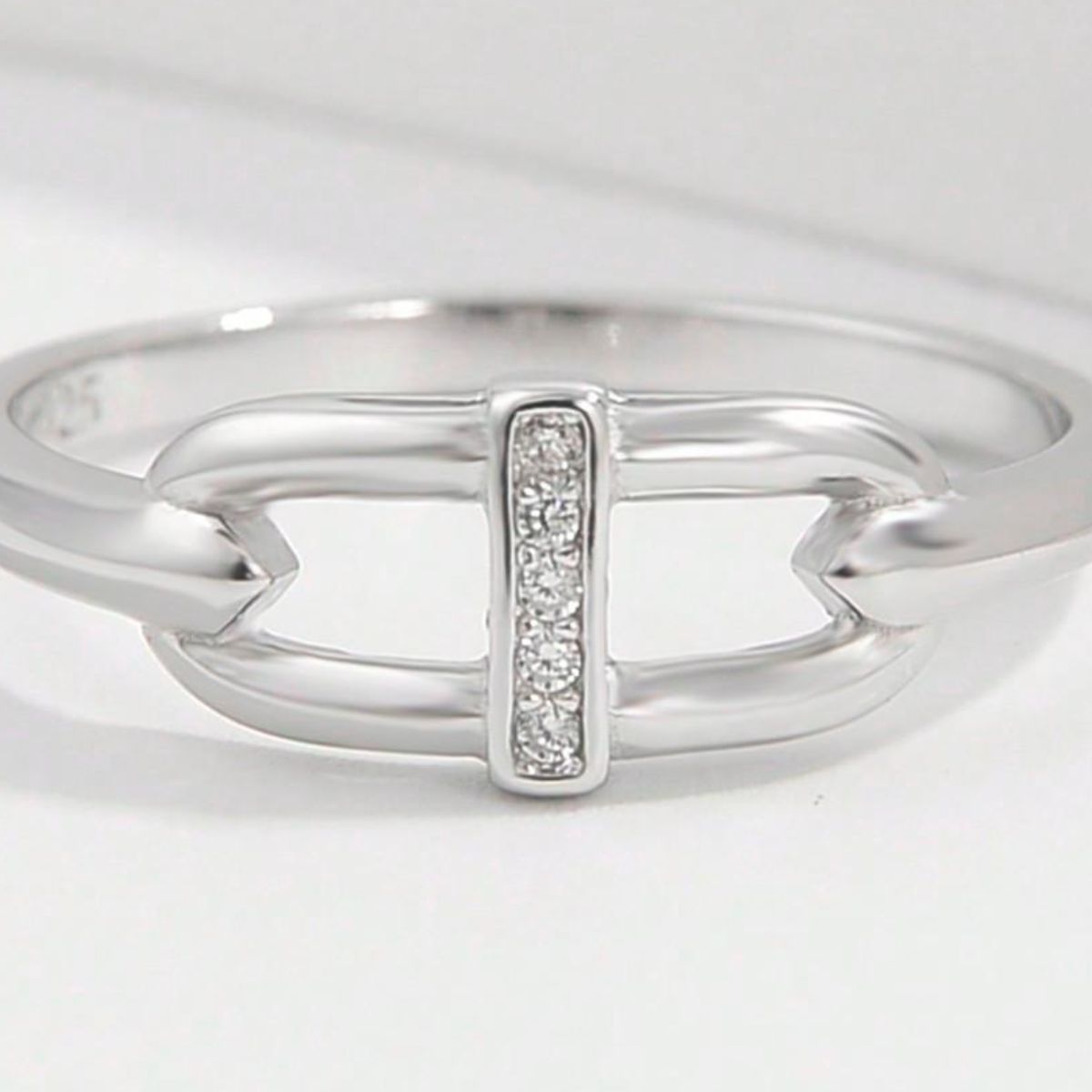 925 Sterling Silver Inlaid Zircon Ring - AppealingDiamond.com