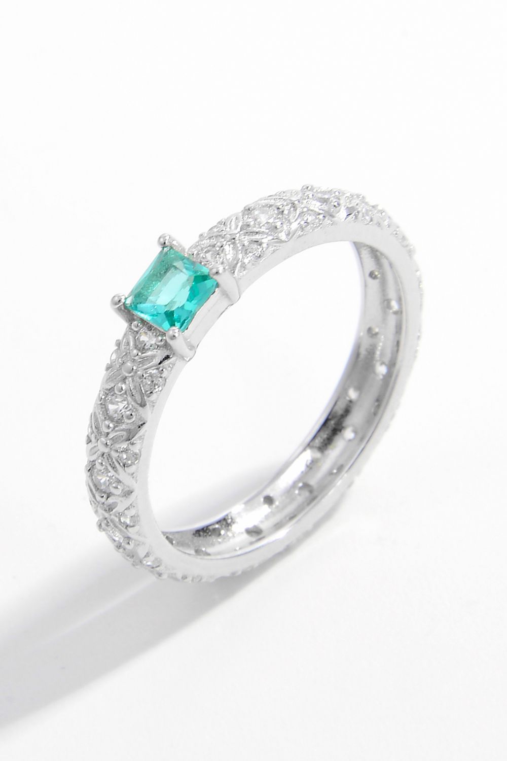 925 Sterling Silver Square Zircon Ring - AppealingDiamond.com