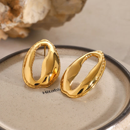 18K Gold-Plated Tooth Shell Earrings - AppealingDiamond.com