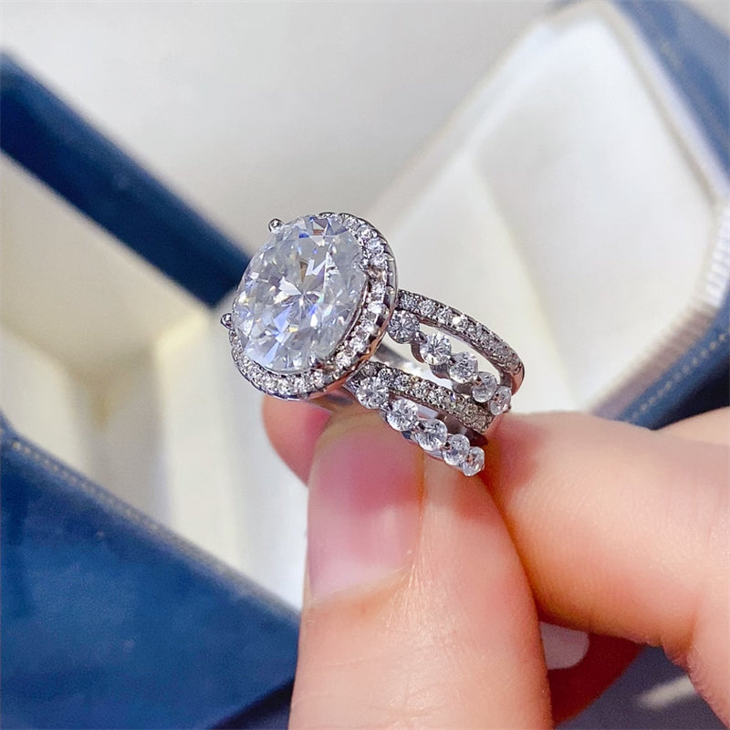 3 Carat Moissanite 925 Sterling Silver Layered Ring - AppealingDiamond.com