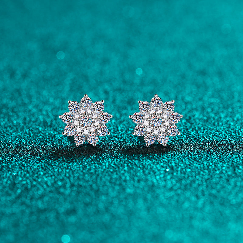 925 Sterling Silver Moissanite Zircon Stud Earrings - AppealingDiamond.com