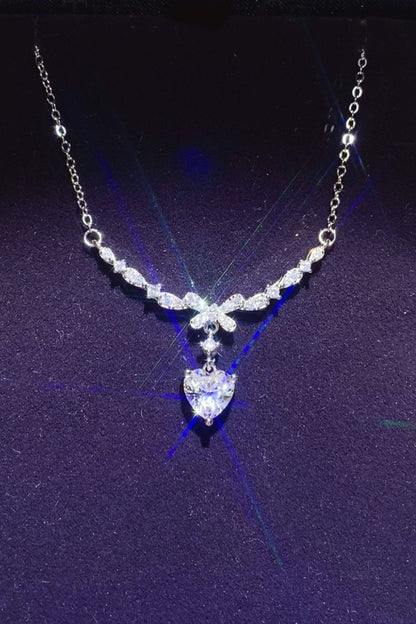 1 Carat 925 Sterling Silver Moissanite Necklace - AppealingDiamond.com