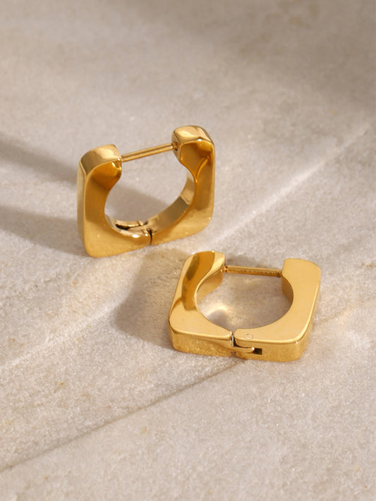 18K Gold-Plated Stainless Steel Square Earrings - AppealingDiamond.com