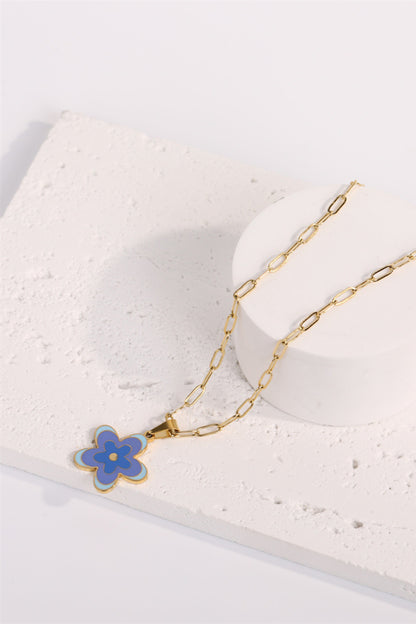 Flower Pendant Stainless Steel Necklace