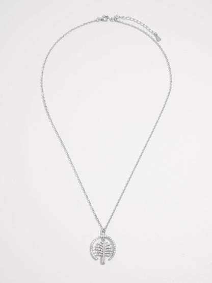 925 Sterling Silver Zircon Pendant Necklace - AppealingDiamond.com