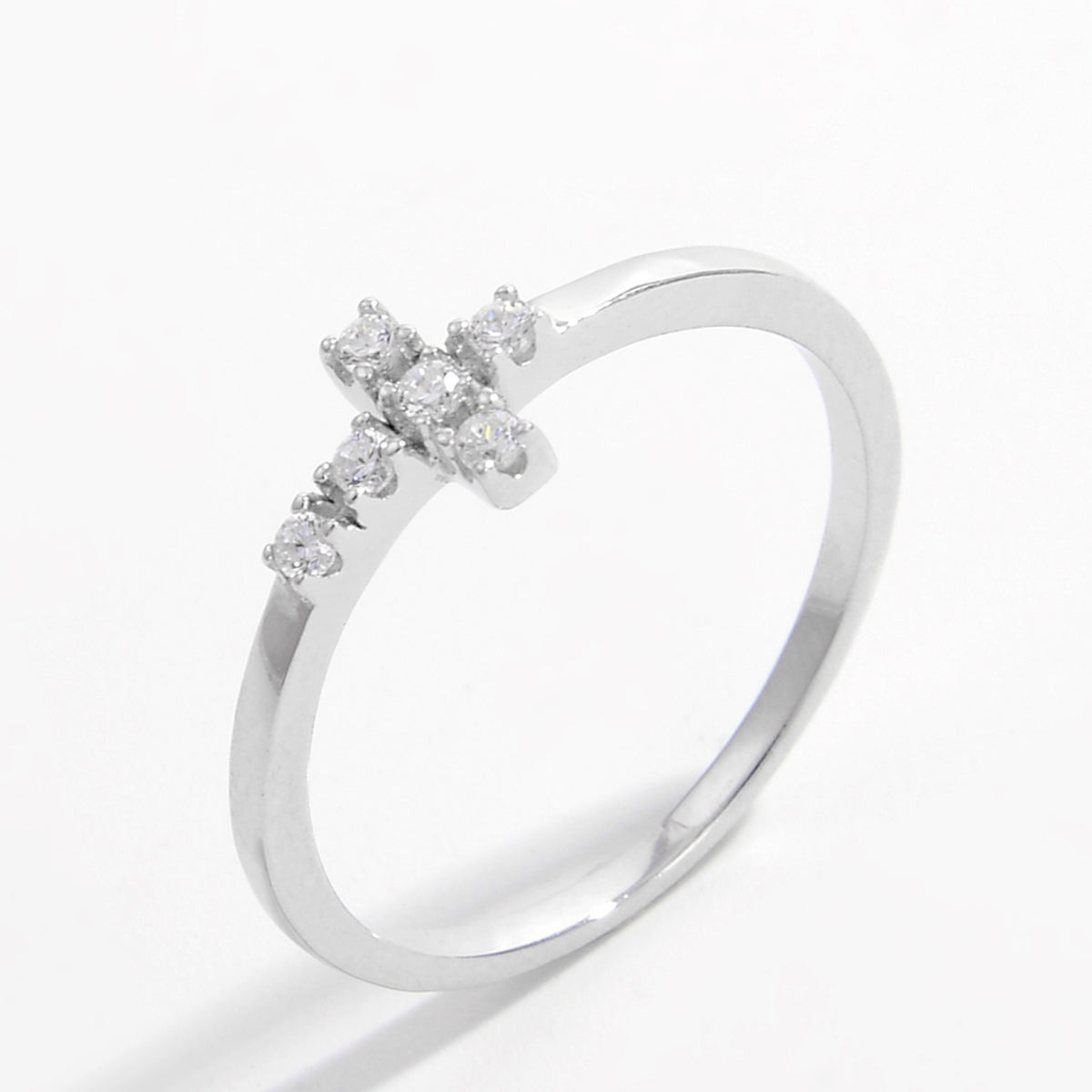 925 Sterling Silver Zircon Cross Ring - AppealingDiamond.com