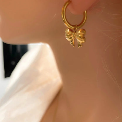 18K Gold-Plated Bow Earrings - AppealingDiamond.com