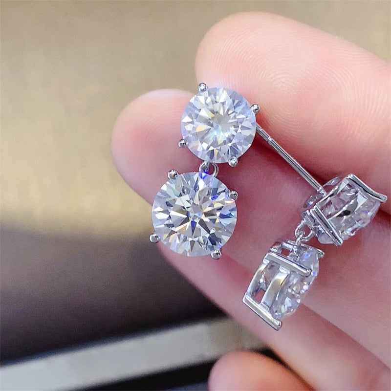 10 Carat Moissanite 925 Sterling Silver Earrings - AppealingDiamond.com