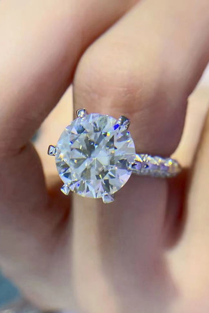 Forever Love Side Stone 5 Carat Moissanite Ring