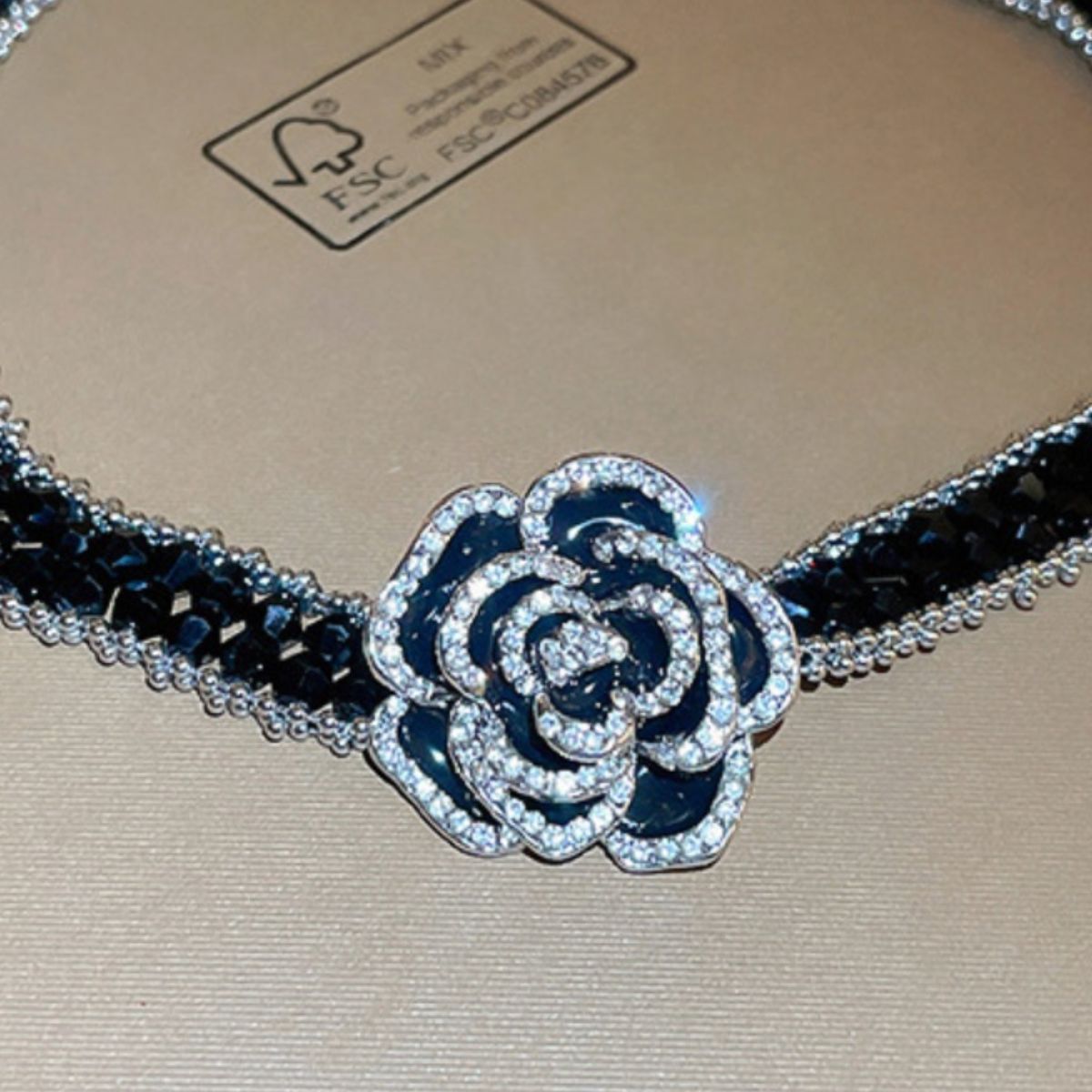 Alloy Crystal Rose Necklace - AppealingDiamond.com