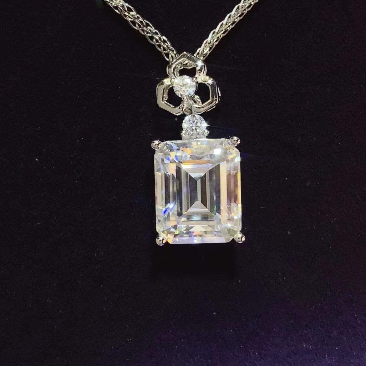 5 Carat Moissanite 925 Sterling Silver Necklace - AppealingDiamond.com