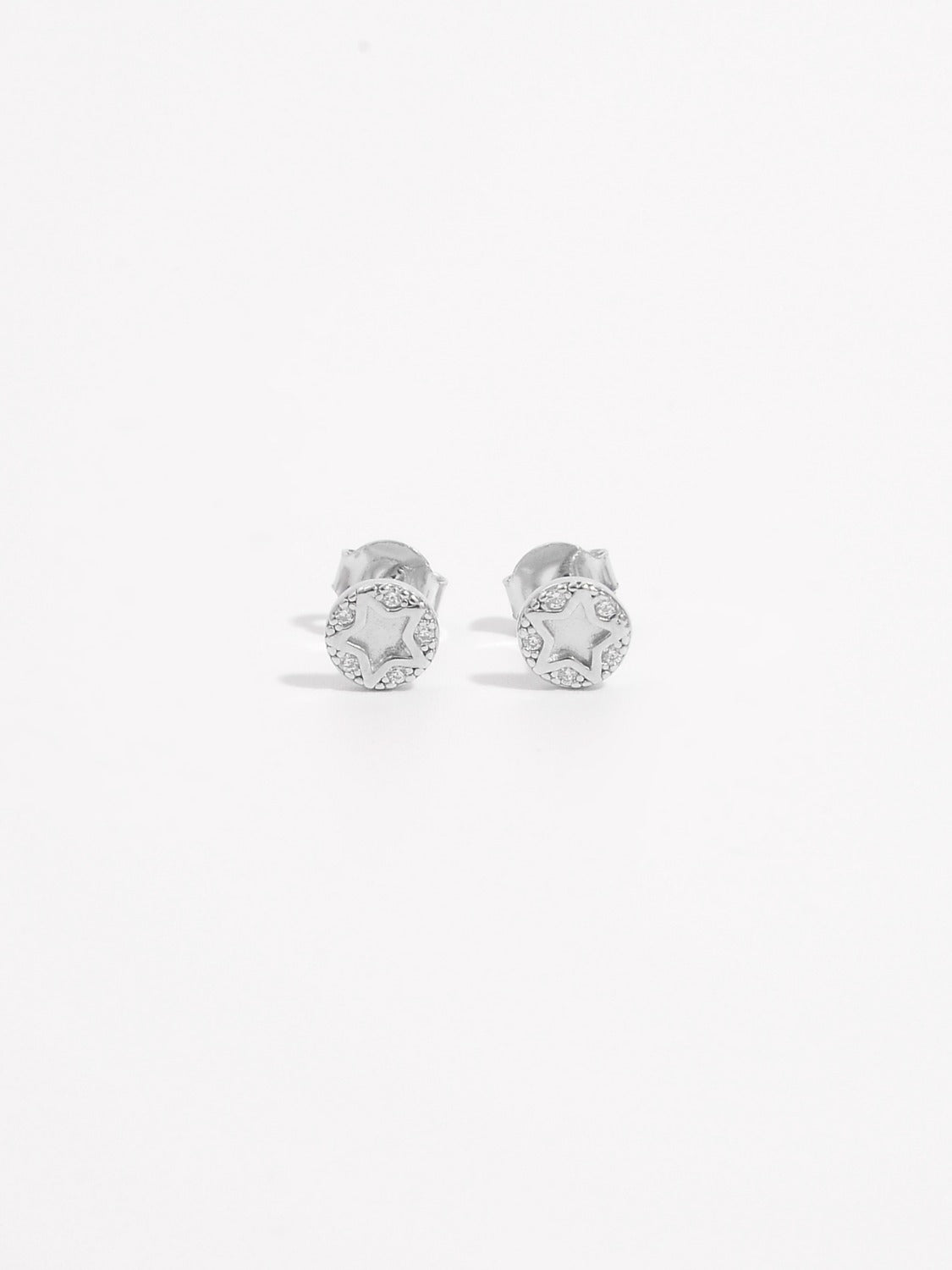 925 Sterling Silver Zircon Star Stud Earrings - AppealingDiamond.com