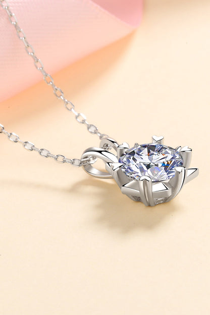 Learning To Love 925 Sterling Silver Moissanite Pendant Necklace