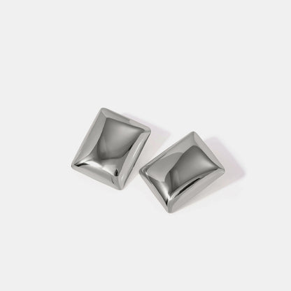 Stainless Steel Rectangular Stud Earrings - AppealingDiamond.com