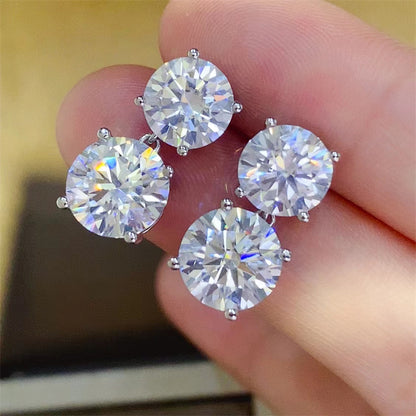 10 Carat Moissanite 925 Sterling Silver Earrings - AppealingDiamond.com