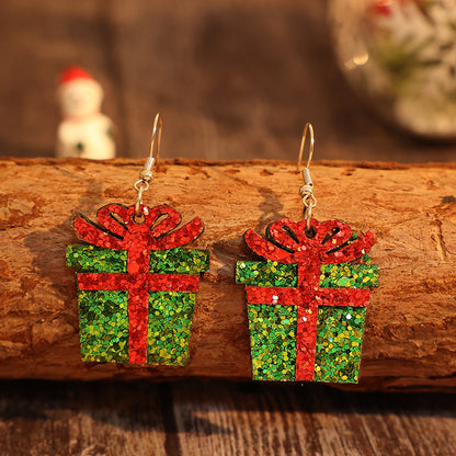 Sequin Gift Box PU Leather Earrings - AppealingDiamond.com