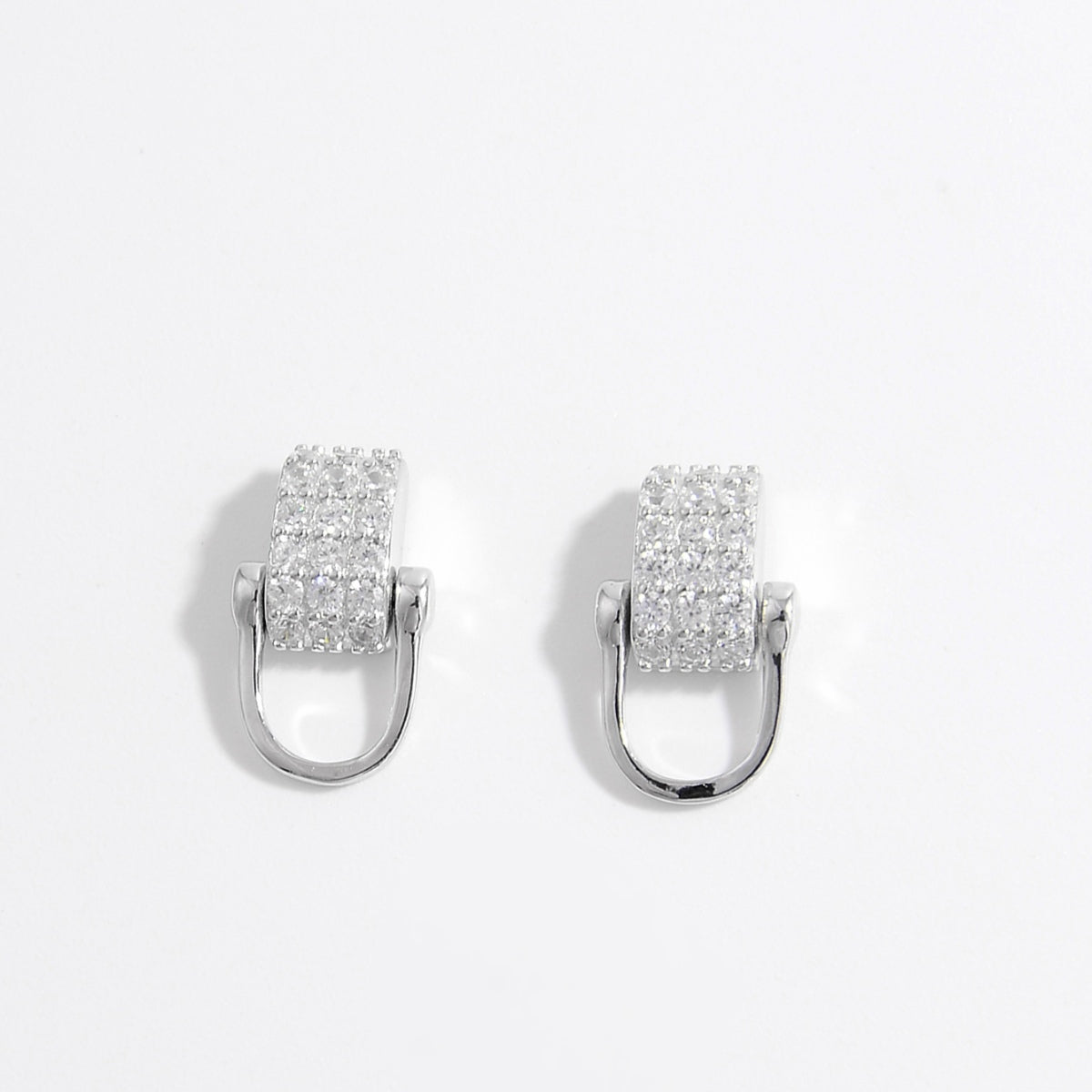 925 Sterling Silver Inlaid Zircon Earrings - AppealingDiamond.com