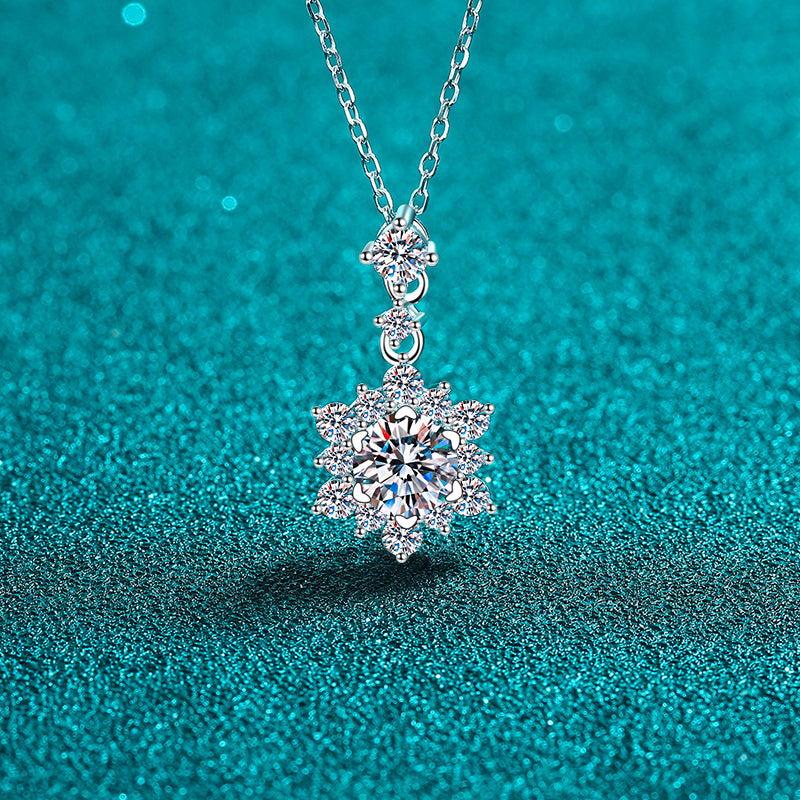 1 Carat Moissanite Zircon 925 Sterling Silver Necklace - AppealingDiamond.com