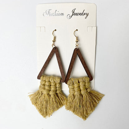 Tassel Detail Geometric Earrings